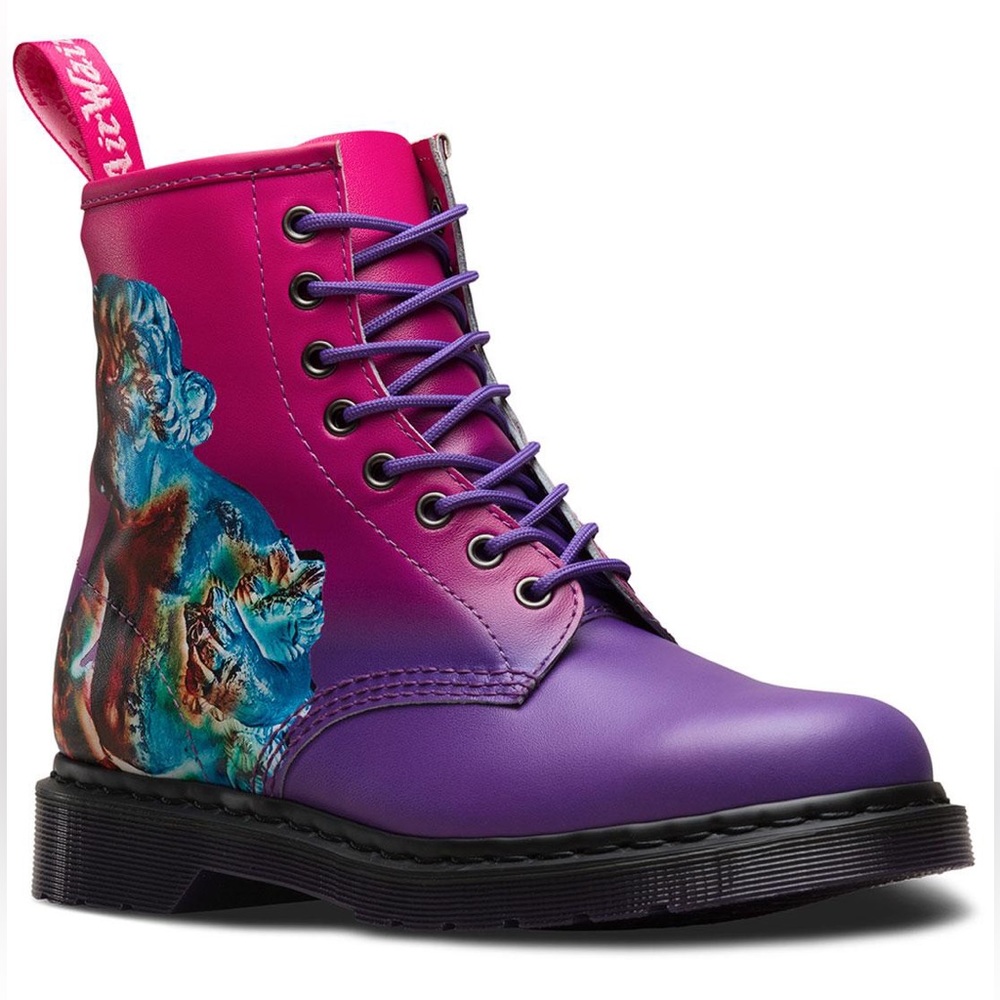 RARE DR MARTENS X NEW ORDER TECHNIQUE LIMITED EDITION LEATHER BOOTS